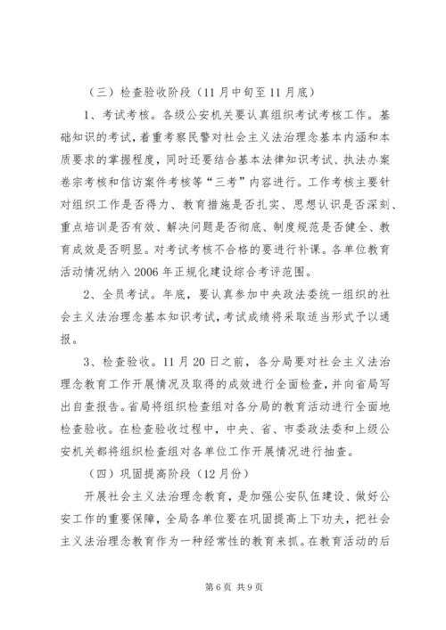 铁路公安局社会主义法治理念教育工作方案.docx