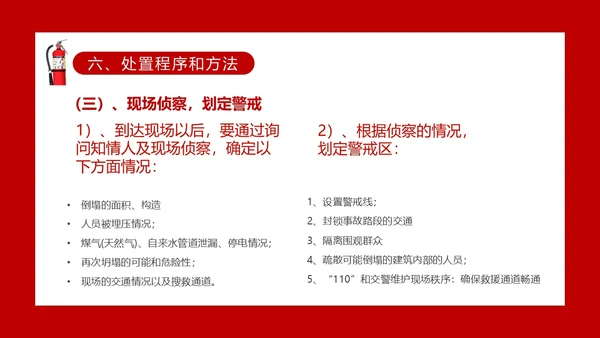 红色主题建筑倒塌救援处置与救援