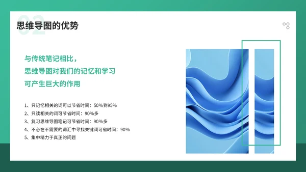 青色简约风职场技能培训之思维导图优势与制作PPT模板