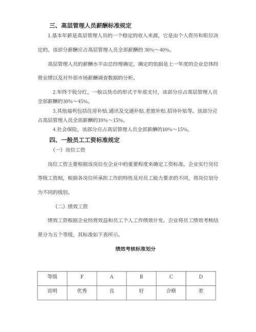 员工薪酬管理制度word模板