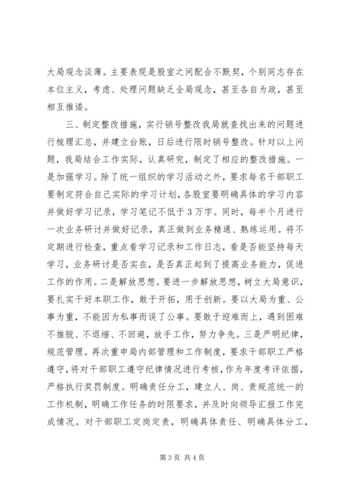 县工信局作风整治自查自纠汇报.docx