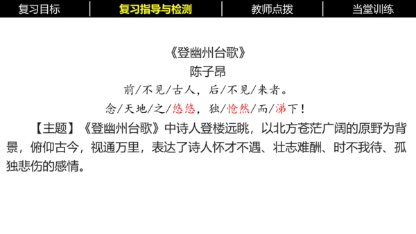 七年级下册语文复习专题三：课内古诗词 课件