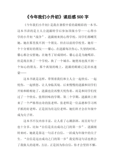 《今年我们小升初》读后感500字.docx