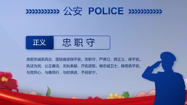 公安民警风采展示年终工作总结PPT