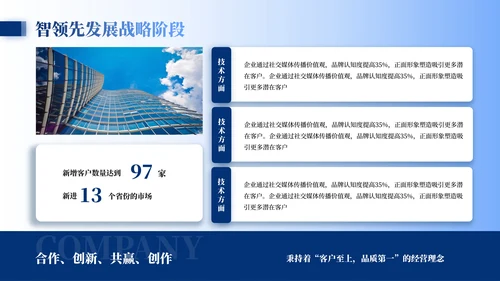 蓝色商务风企业汇报PPT模板