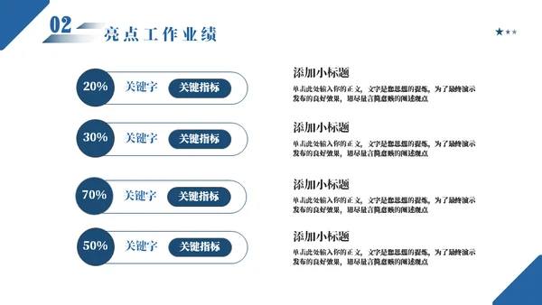 蓝色商务公司年度总结报告汇报模板