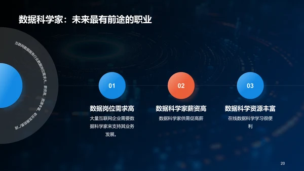 蓝色创意酷炫数据科学再数据服务中的应用PPT模板