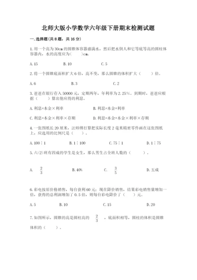 北师大版小学数学六年级下册期末检测试题精品【各地真题】.docx