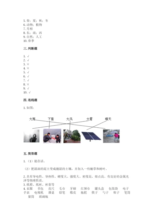 教科版二年级上册科学期末测试卷新版.docx