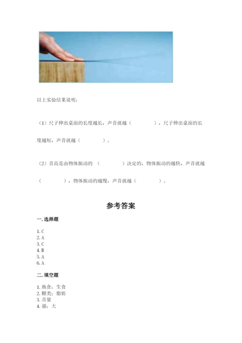 教科版四年级上册科学期末测试卷含完整答案【网校专用】.docx