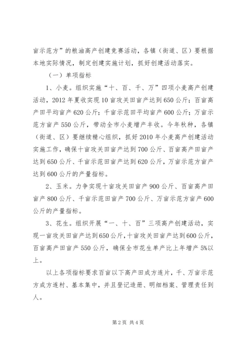 全市粮油高产工作意见.docx