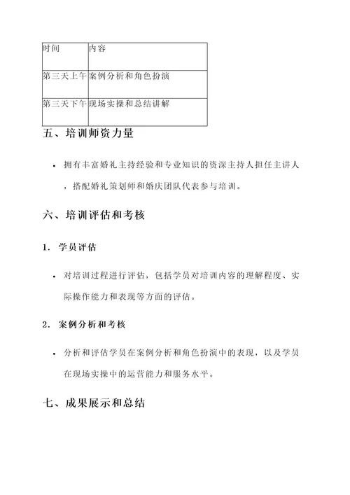 福建草坪婚礼主持培训方案