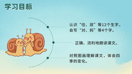一年级上册第十四课小蜗牛PPT模板