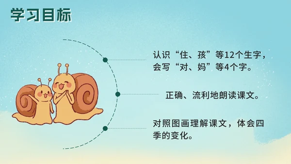 一年级上册第十四课小蜗牛PPT模板