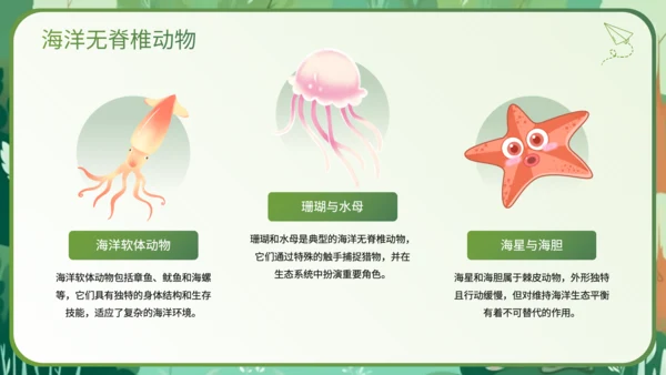 绿色插画风科普知识动物PPT