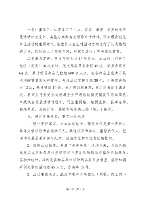 商务战线委员会创先争优督查情况报告.docx