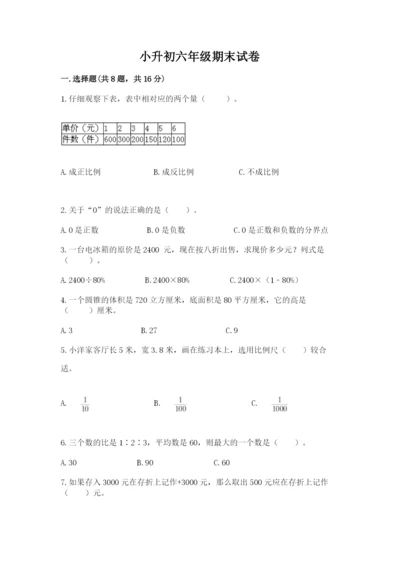 小升初六年级期末试卷精品及答案.docx