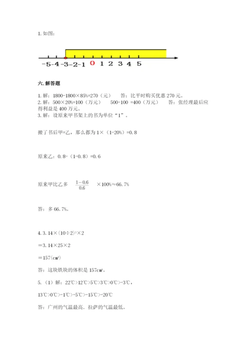 人教版六年级下册数学期末测试卷带答案（预热题）.docx