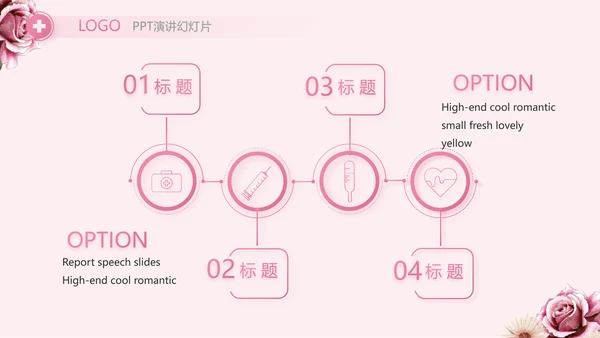粉色创意护士护理培训工作总结动态PPT模板