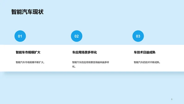 蓝色插画汽车智能化科技应用研究报告PPT模板