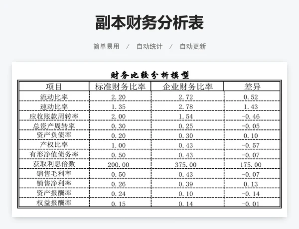 副本财务分析表