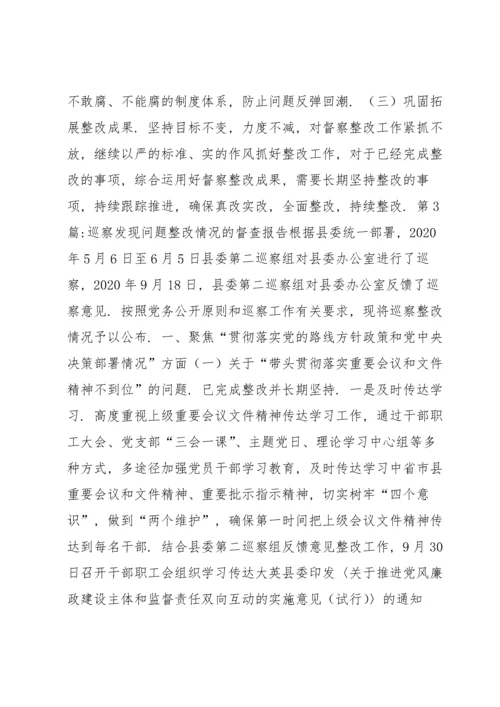 关于巡察发现问题整改情况的督查报告【四篇】.docx