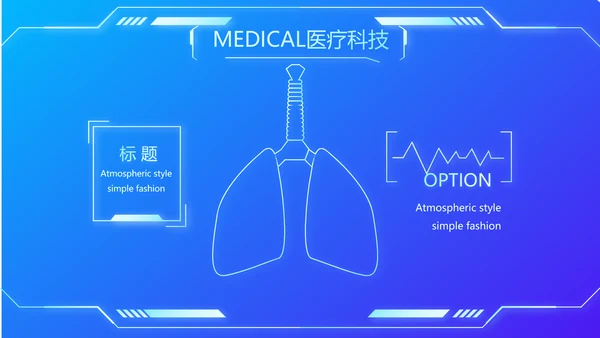 蓝色科技智慧医院医疗科技信息化建设总结PPT
