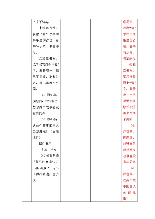部编版四年级语文下册18 《文言文二则——囊萤夜读》教案