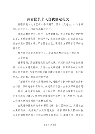 共青团员个人自我鉴定范文 (2).docx