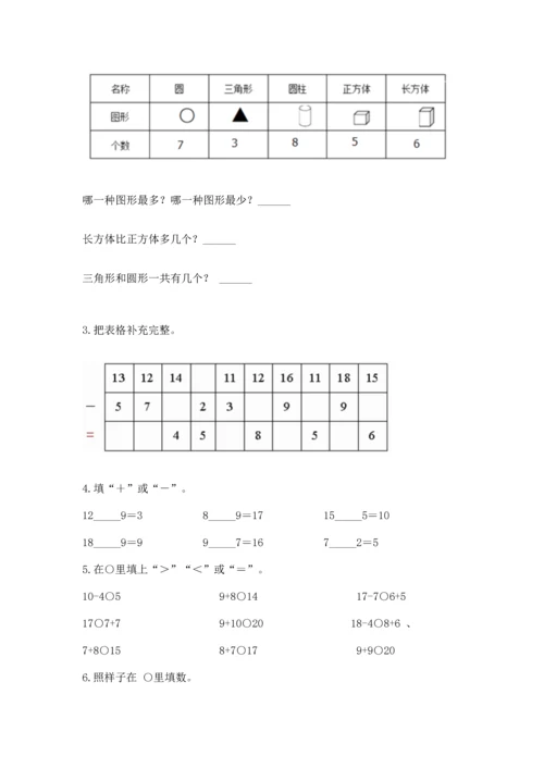 人教版一年级下册数学期中测试卷精品【精选题】.docx