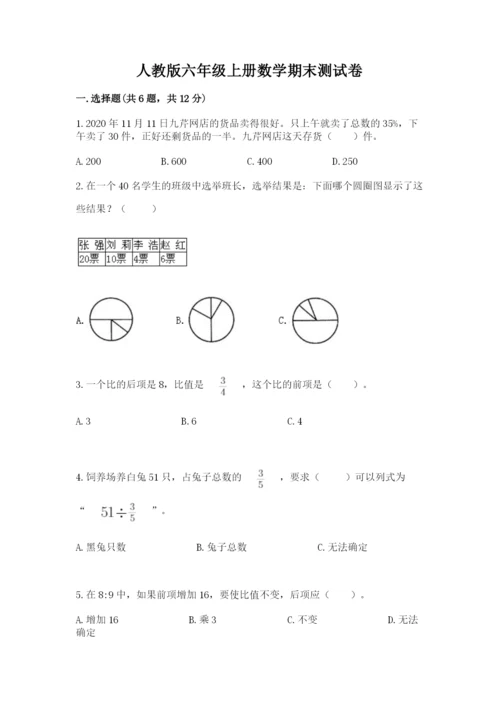 人教版六年级上册数学期末测试卷附答案【完整版】.docx