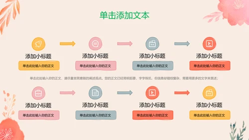 彩色清新风总结汇报PPT演示模板