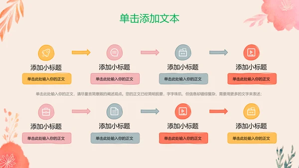彩色清新风总结汇报PPT演示模板