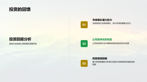旅游业投资汇报总结PPT模板