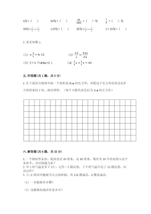 北师大版小学六年级下册数学期末综合素养测试卷【黄金题型】.docx