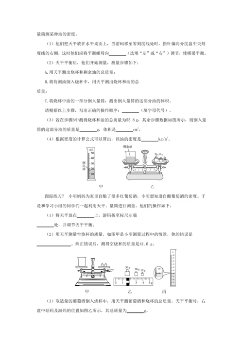 【轻松备课】人教版物理八年级上 第六章 质量与密度 本章复习方案 教学详案