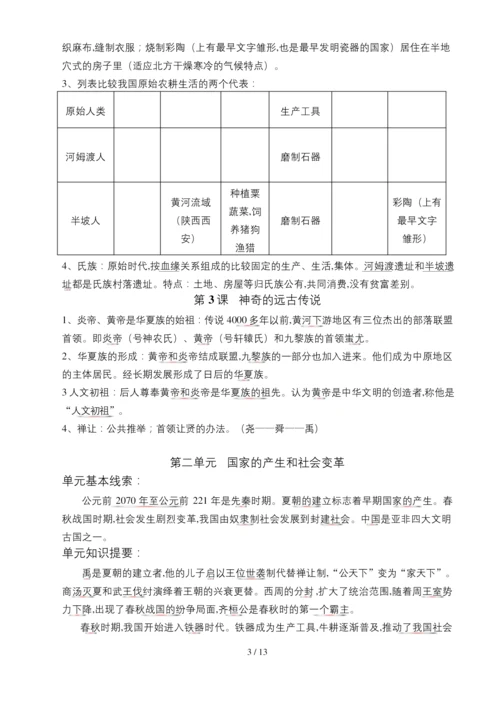 七年级上册历史期末总复习资料.docx