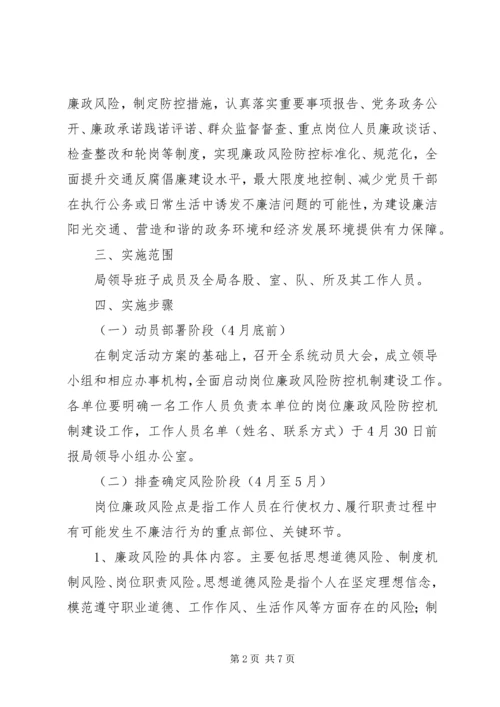 交通运输局廉政建设管理方案.docx