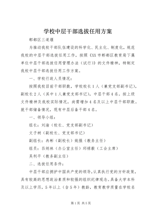 学校中层干部选拔任用方案.docx