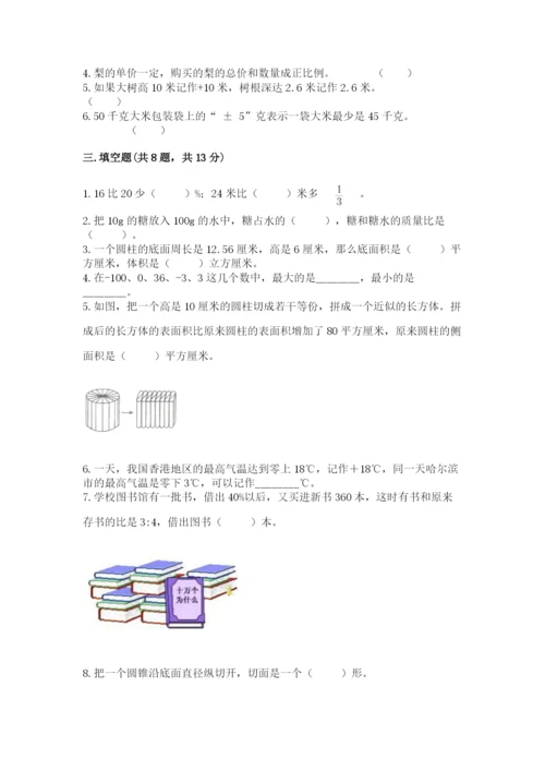 人教版六年级下册数学期末测试卷附完整答案【有一套】.docx