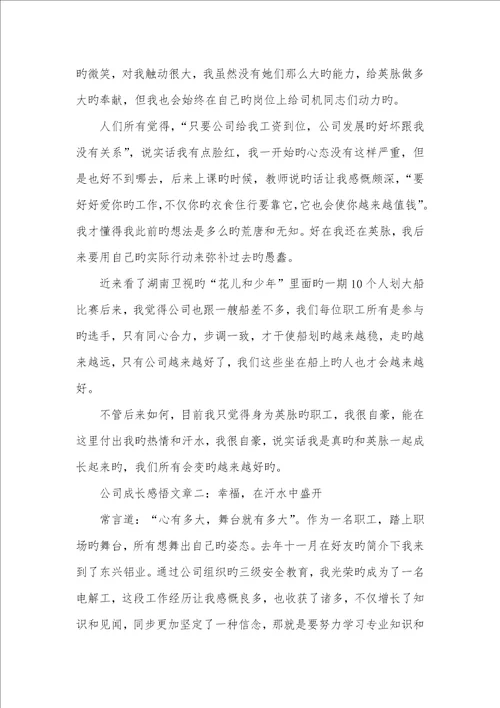 2022年企业成长感悟文章和企业共同成长的文章有关同企业共成长文章