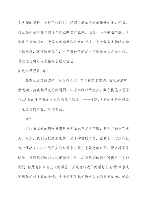 2022有关实践实习报告模板合集七篇