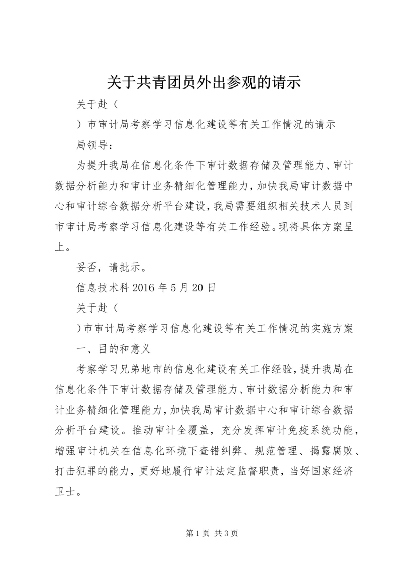 关于共青团员外出参观的请示 (3).docx