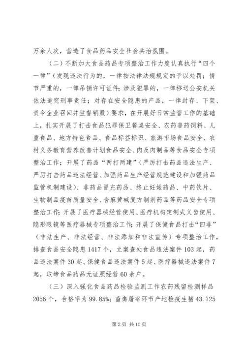 副县长在食品药品安全工作会议上的讲话.docx