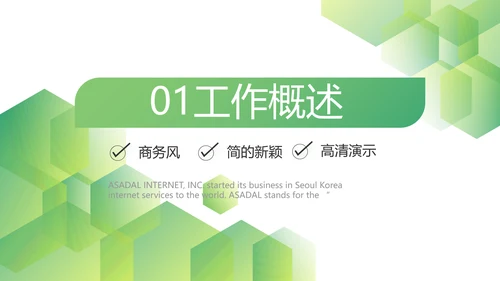 绿色简约大气年终总结PPT