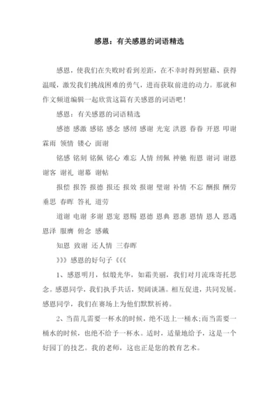 感恩：有关感恩的词语精选.docx
