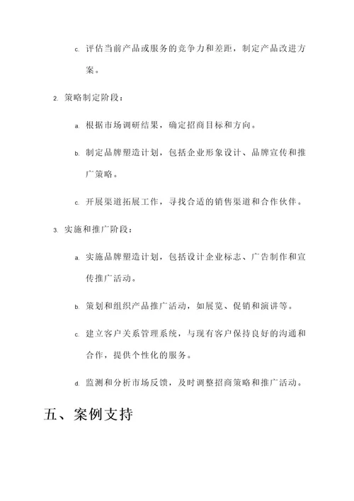 企业招商咨询方案