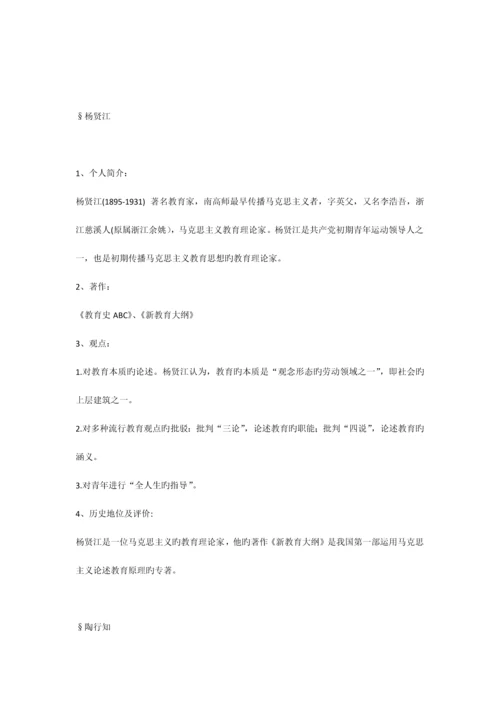 2023年教师招聘考试教育学常考人物及有关理论整理.docx