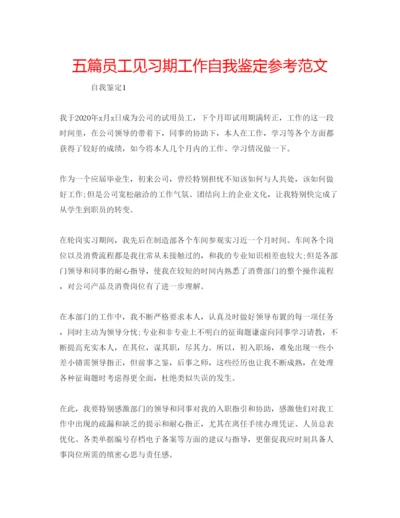 精编五篇员工见习期工作自我鉴定参考范文.docx