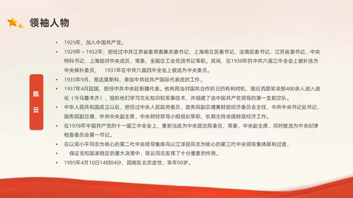 红色中国风党史人物党课PPT课件